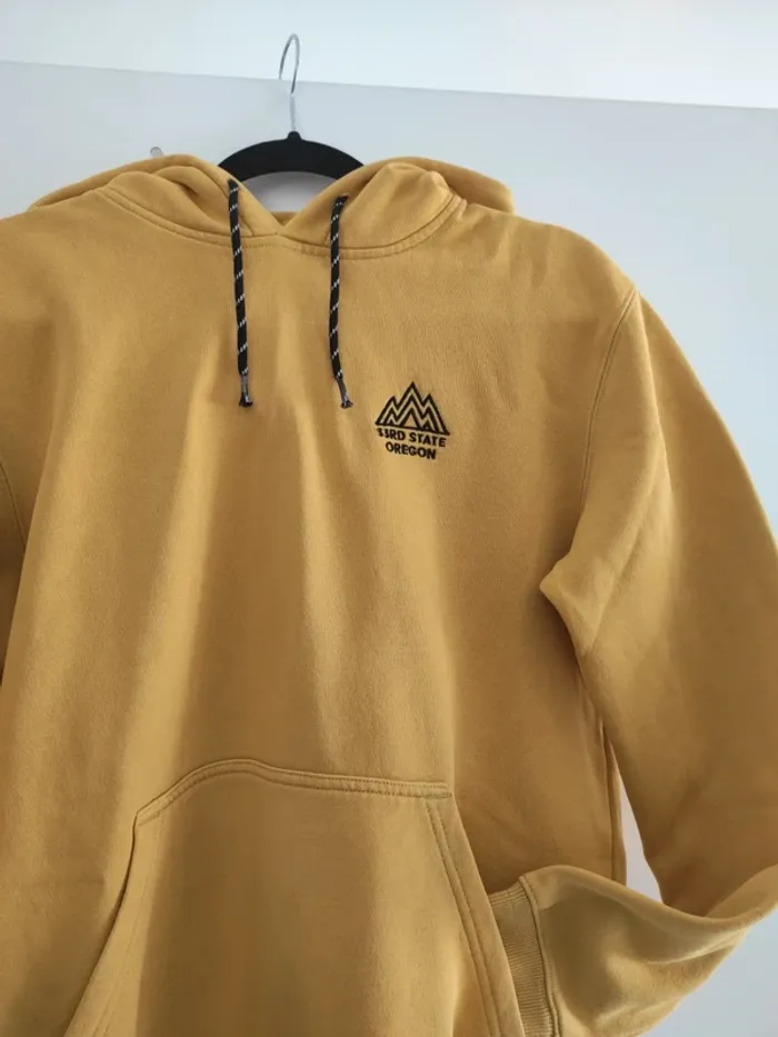 Sweat à capuche jaune moutarde H&M T36 - photo numéro 2