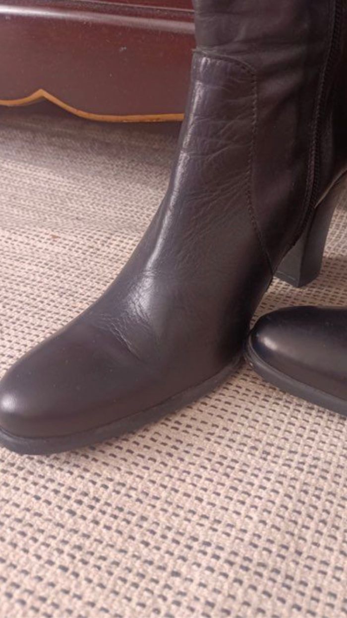 Bottes hautes vintage cuir 35 - photo numéro 9
