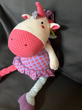 Doudou orchestra vache rose rouge