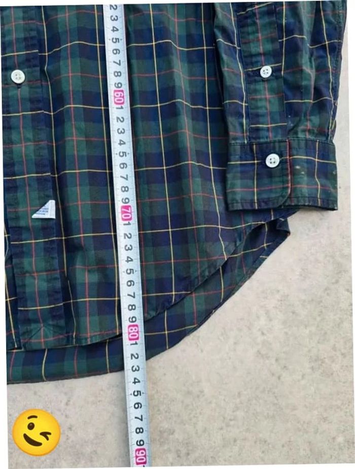 Chemise Ralph Lauren manche longue Taille M vert noir Homme Men CHE119 - photo numéro 5