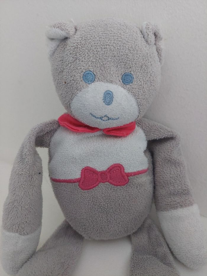 Mustela - peluche ours gris et rose Musti - photo numéro 2
