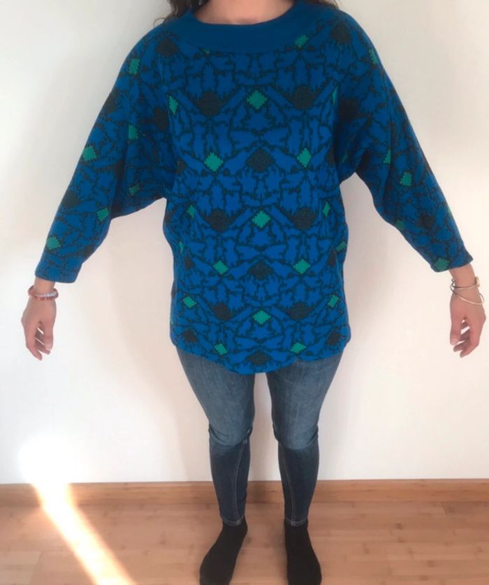 81 - pull bleu carreau - photo numéro 4