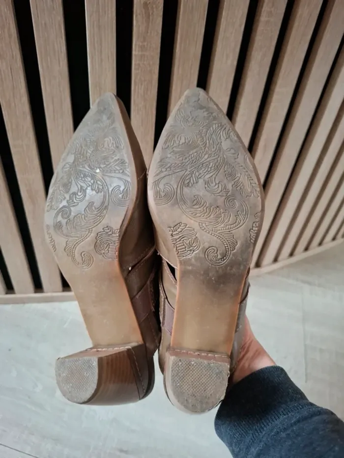 Sabots cuir Trendstyle marrons T 37 - photo numéro 15