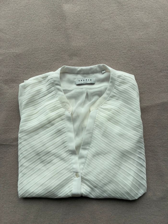 Chemise femme transparente blanche Sandro taille 1 en parfait état - photo numéro 2
