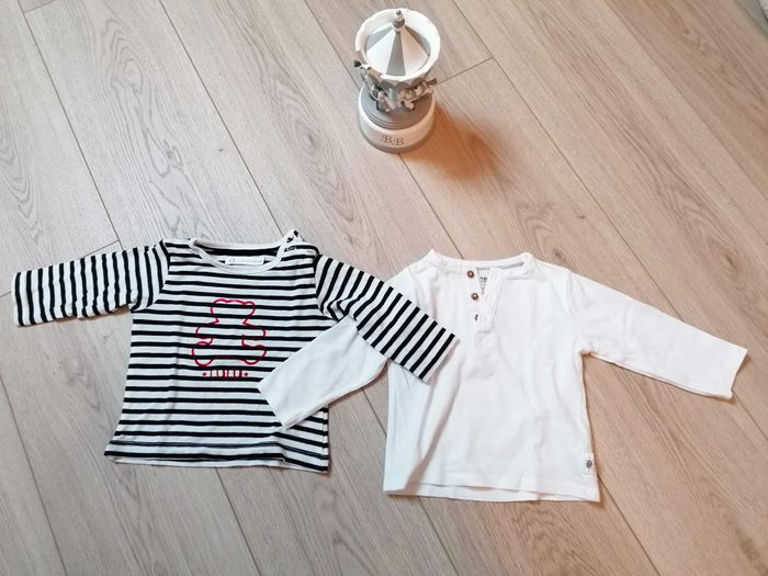 Lot de 2 tee shirts manches longues bébé garçon 6 mois #espanolitinagarcon6mois