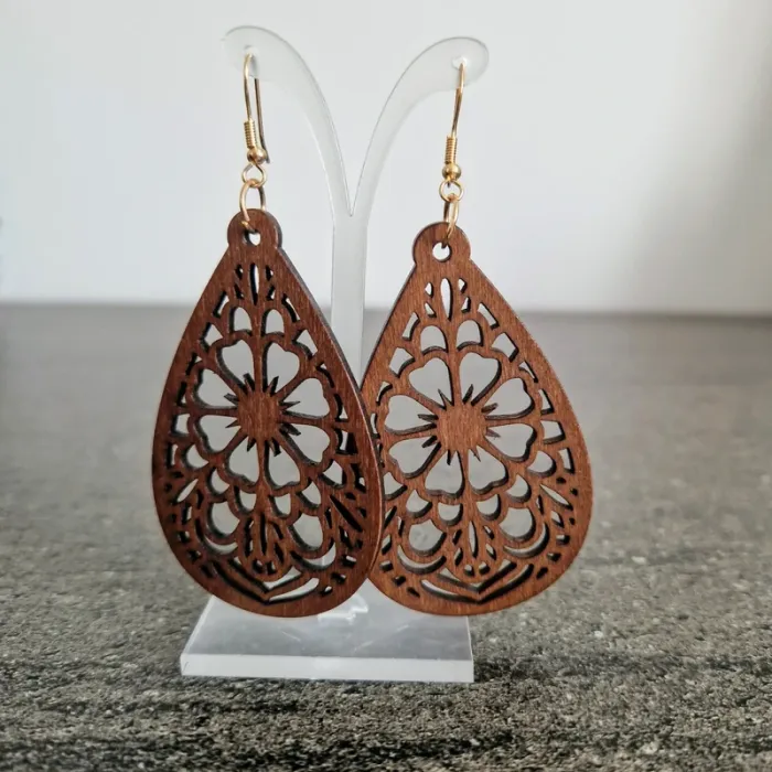 Boucles d'oreilles en bois