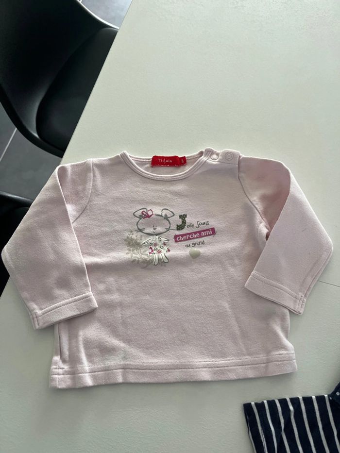 Lot de 2 tee shirts ML Tissaia 6 mois - photo numéro 4