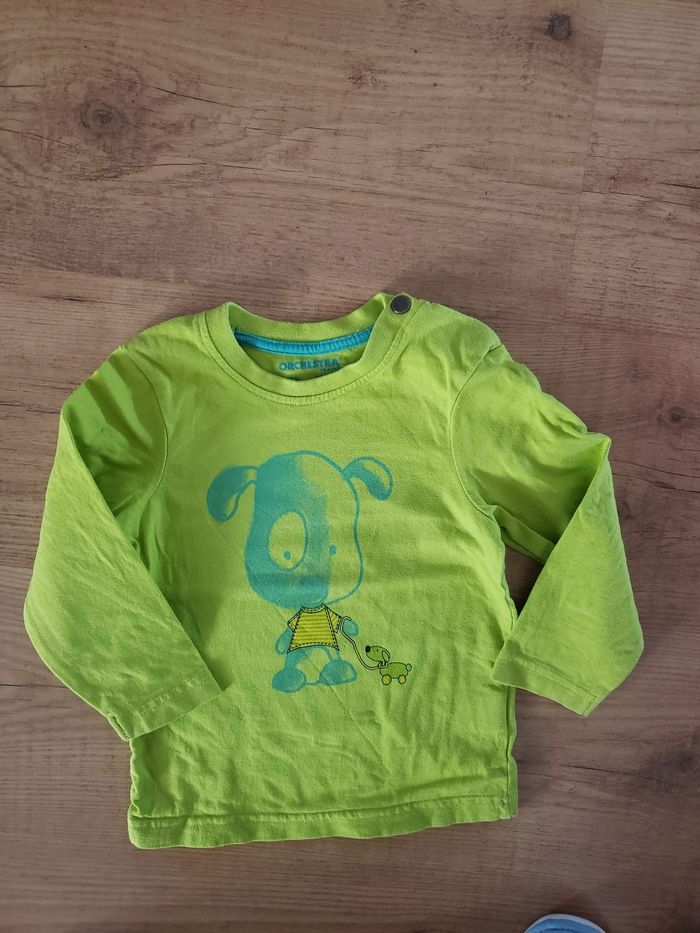 T-shirt manches longues anis Orchestra 18 mois