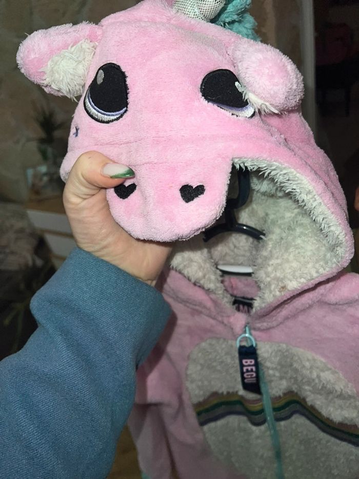 Combi Pyjama combinaison begummy polaire hiver 13-14 ans 13 14 licorne costume polaire tout doux - photo numéro 5