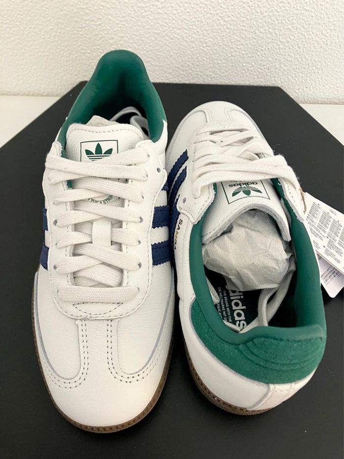 Adidas Originals Samba White / Navy Blue / Collegiate Green - photo numéro 3