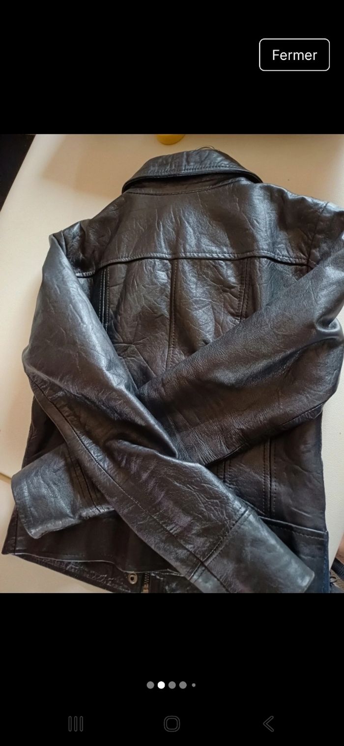 Blouson cuir véritable souple femme - photo numéro 2