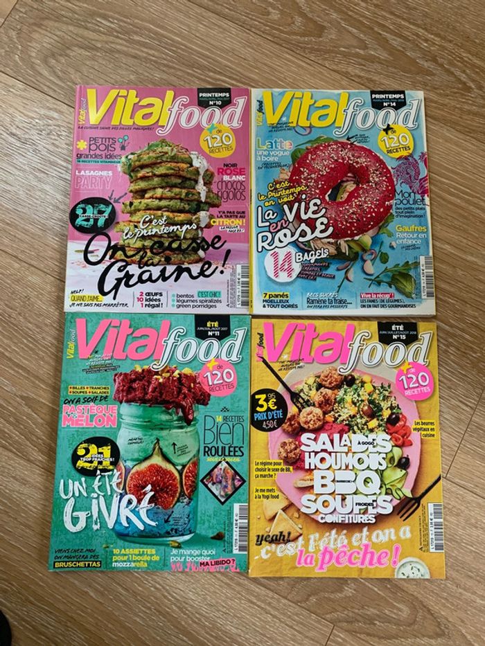 Lot de 4 magazines revues cuisine vitalfood - recettes