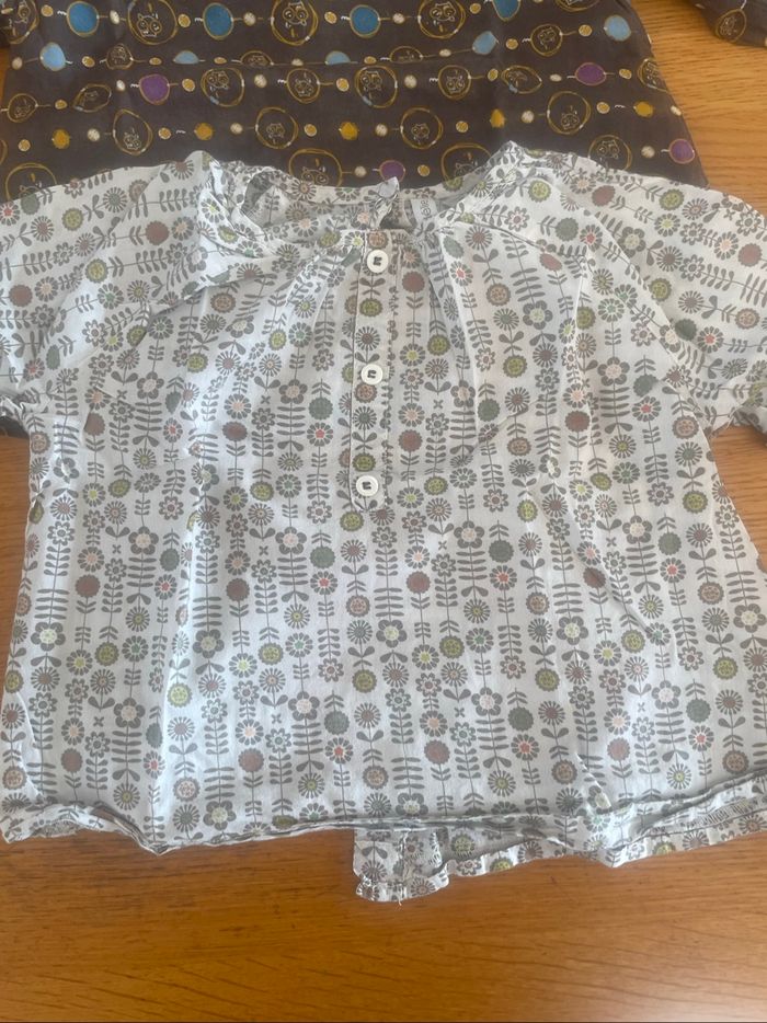 3 blouses manches longues fille 18 mois - photo numéro 2
