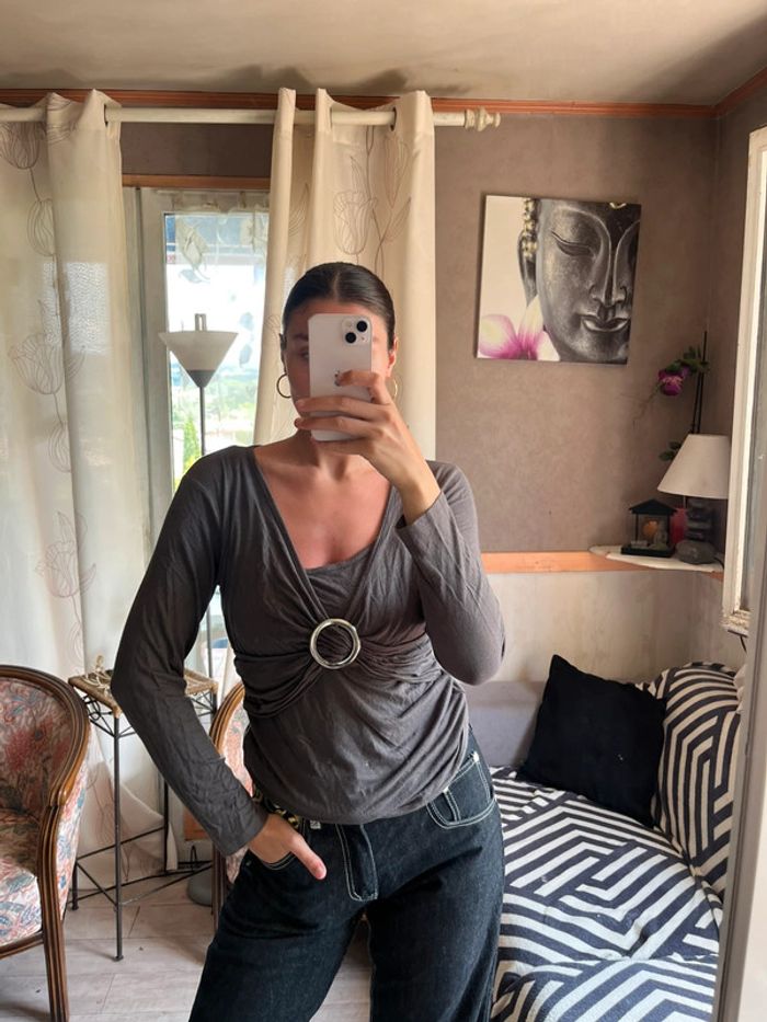 Top halter neck siren office core à boucles y2k 2000yer