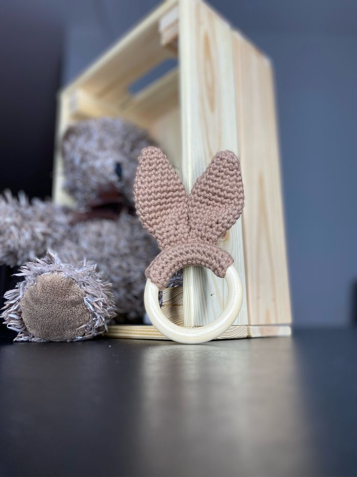 Hochet simple oreilles de lapin - photo numéro 3