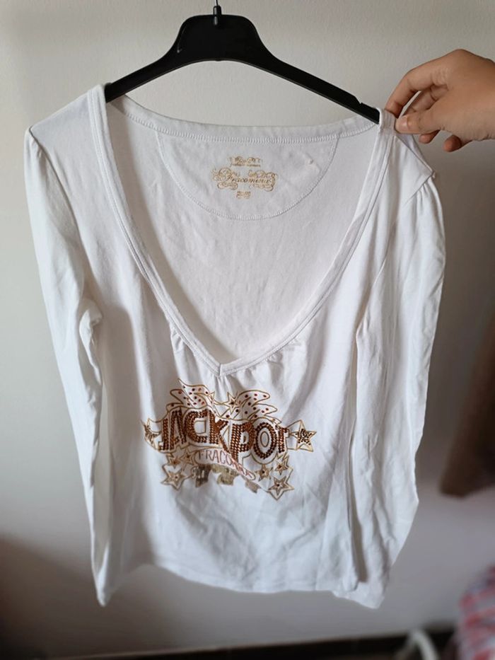 T-shirt manches longues décolleté plongeant - taille M/L - Fracomina - neuf