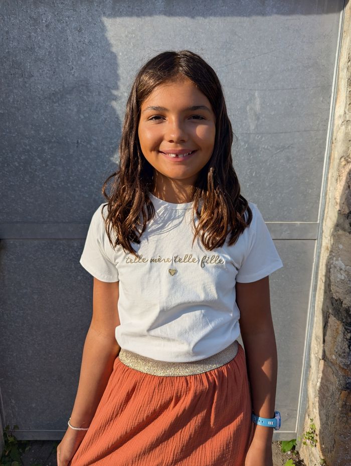 T-shirt Telle mère telle fille blanc/or Taille 6 ans