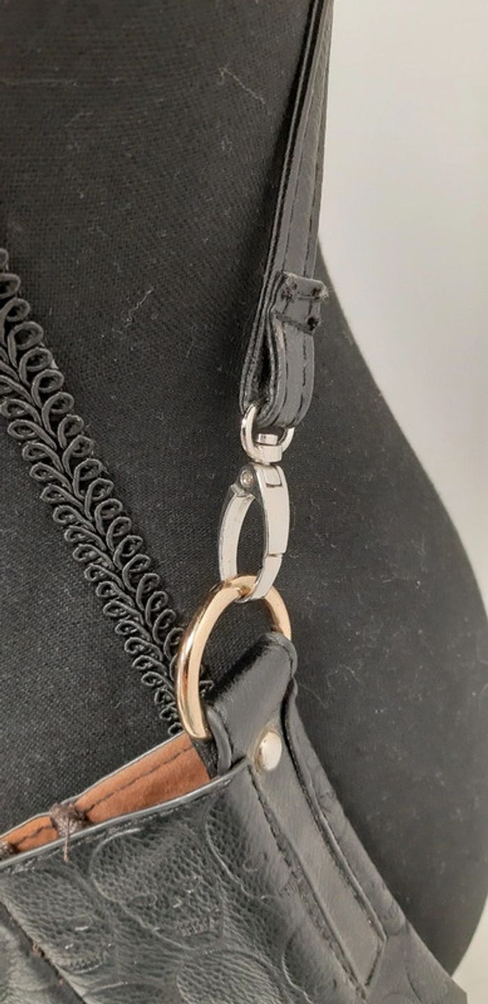 Joli grand sac cabas fourre-tout motifs têtes de mort gothique steampunk - photo numéro 5