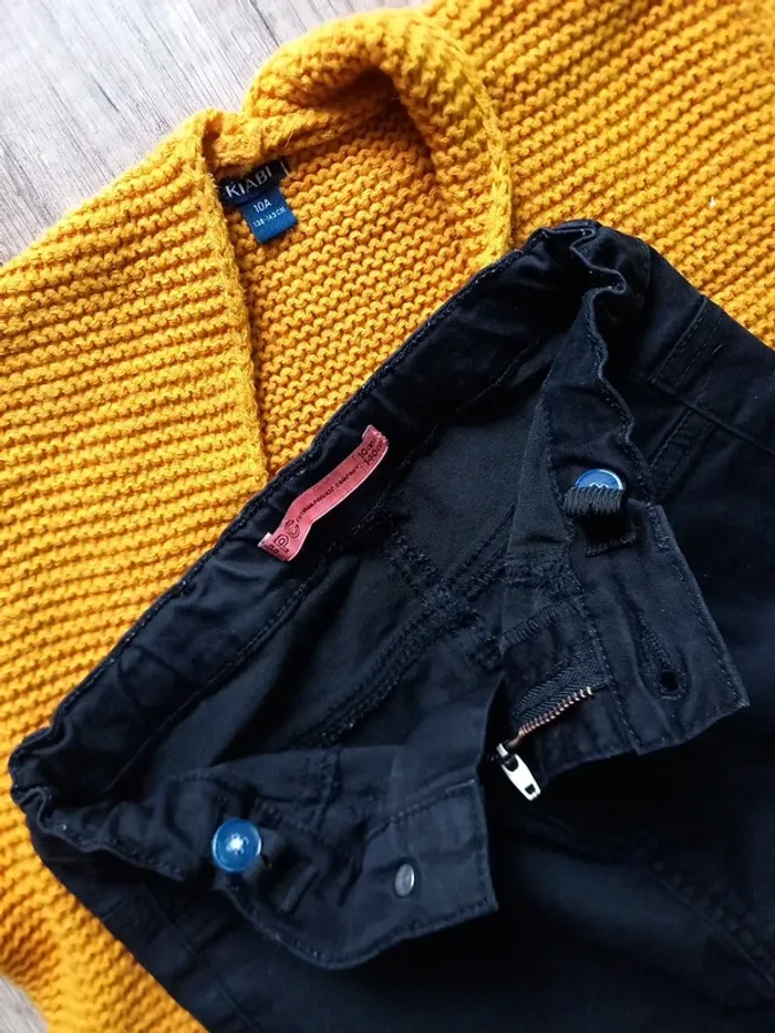 Ensemble gilet en laine et jeans noir 8 ans - photo numéro 7