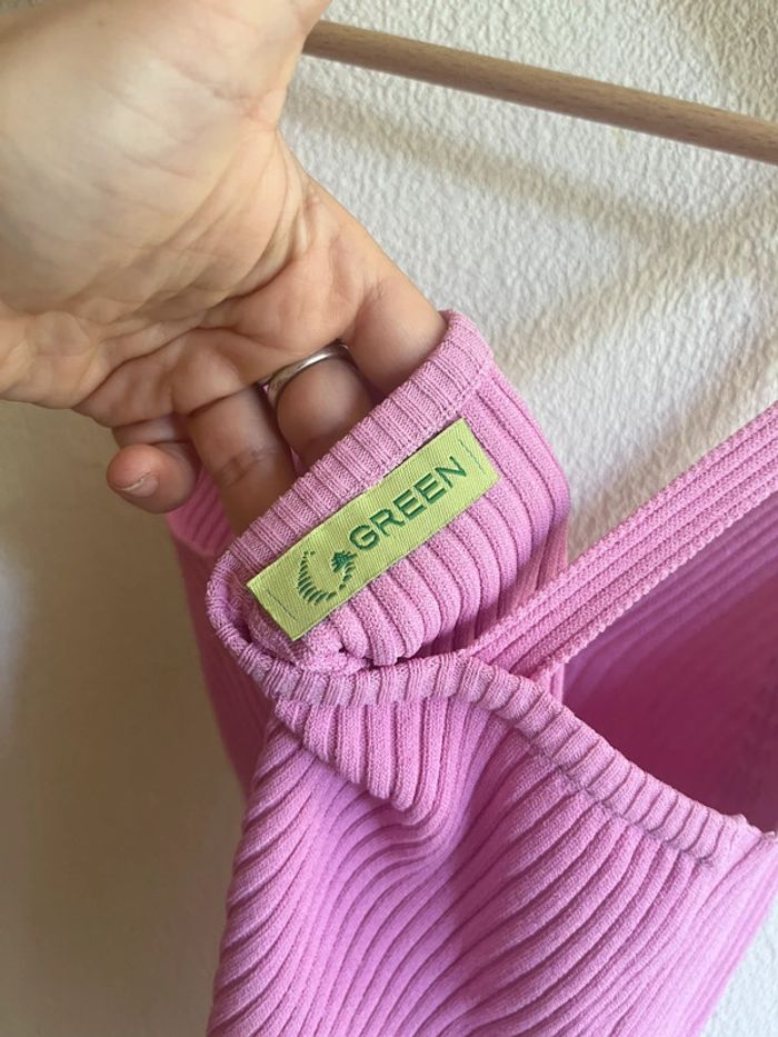 Débardeur vieux rose boutonné devant côtelé extensible - photo numéro 6