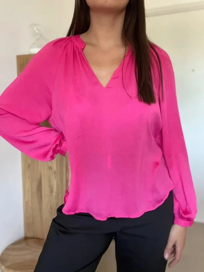 Blouse rose satinée Aware - photo numéro 3