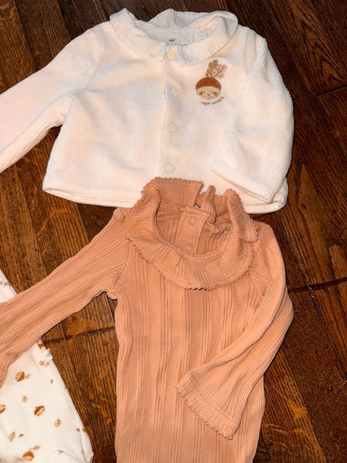 Ensemble combinaison body gilet velour Sergent major 3 mois - photo numéro 2