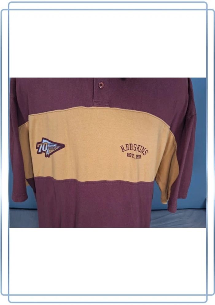 Polo reebok NFL vintage Redskins 70 anniversaire | 2XL oversize US football full broderie (537) - photo numéro 3