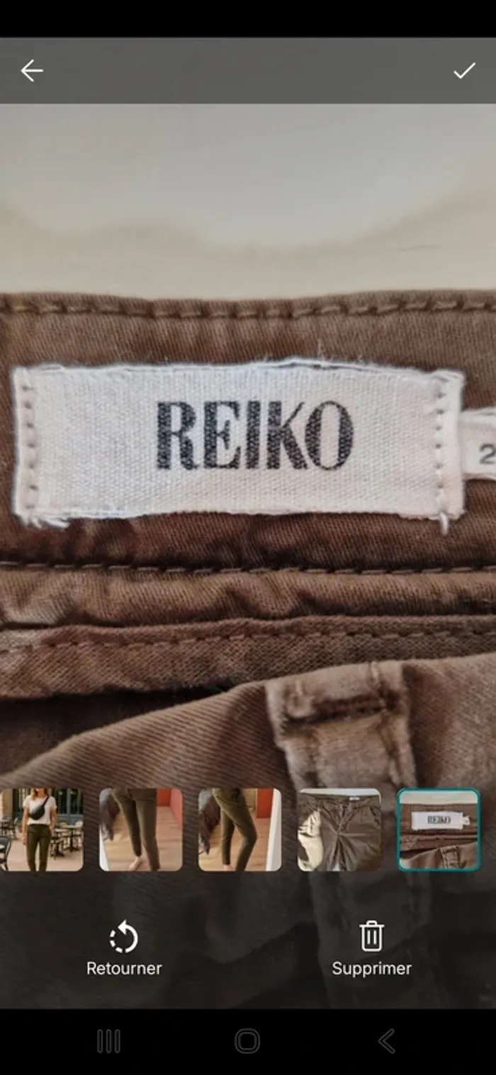 Pantalon chino kaki Reiko – Taille 29 - photo numéro 3