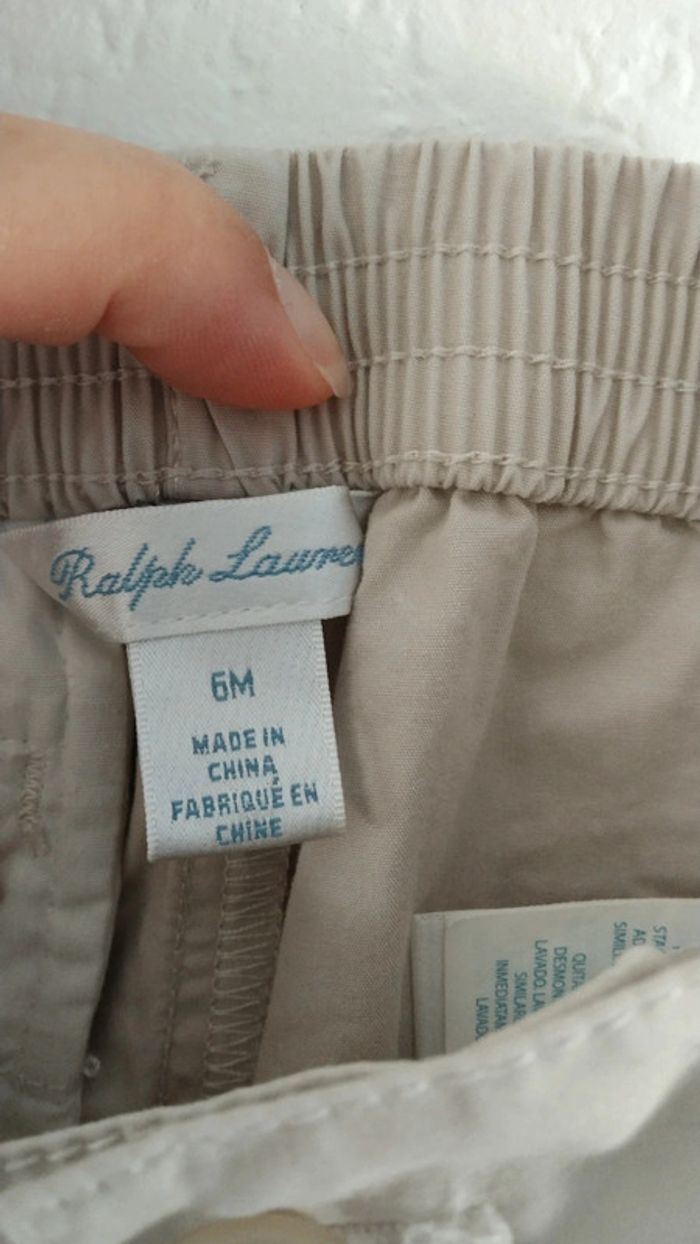 Pantalon léger beige garçon 6 mois Ralph Lauren - photo numéro 3