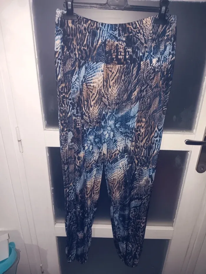 Pantalon fluide taille s/m  bleu et marron
