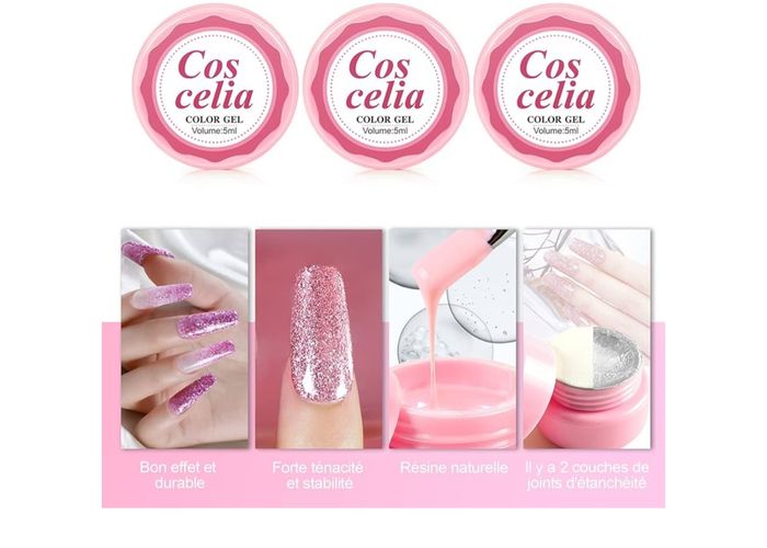 2 kits de 6 vernis gel uv coscelia - photo numéro 4