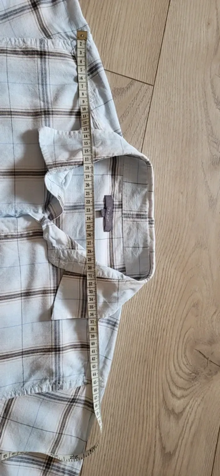 Chemise à carreaux homme Texman taille L – Blanc bleu - Très bon état - photo numéro 8