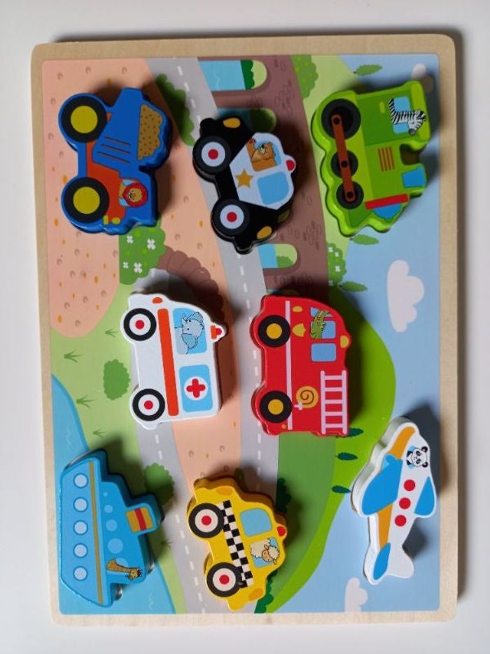 Puzzle véhicules en bois