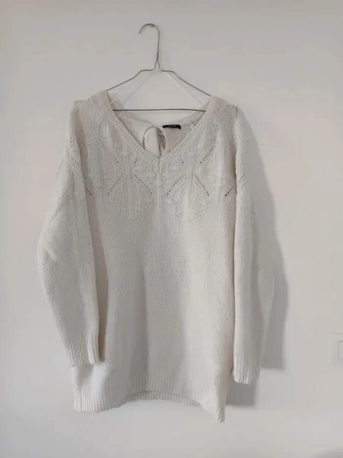 Pull maternité blanc Kiabi taille M 38-40