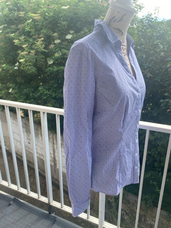 Chemise rayée bleu/blanc La Halle taille 38 - photo numéro 2