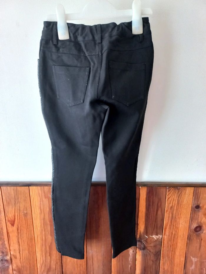 Pantalon noir bi-matière - photo numéro 2