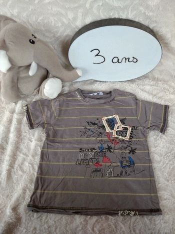 Tee shirt chemise manches courtes Garçon 3 ans Kid Kanai 100% coton