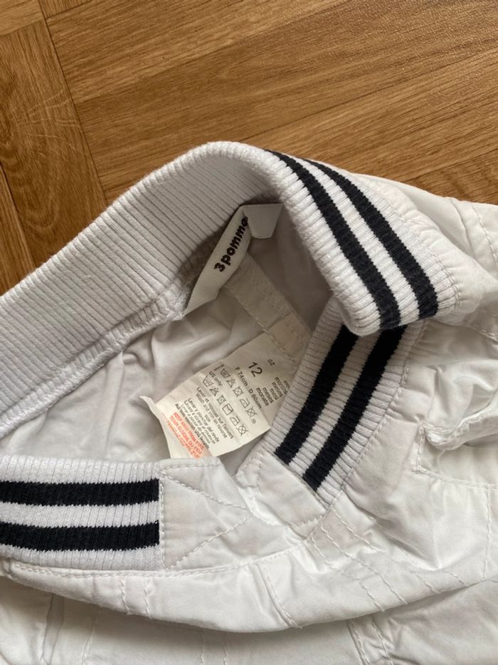 Pantacourt short blanc taille 12 mois 3 Pommes - photo numéro 2