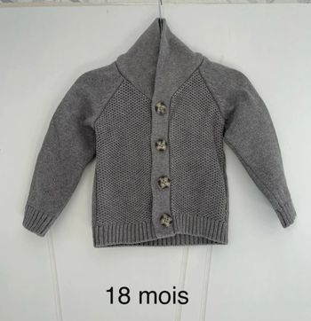 Gilet épais gris 86 cm 18 mois in extenso