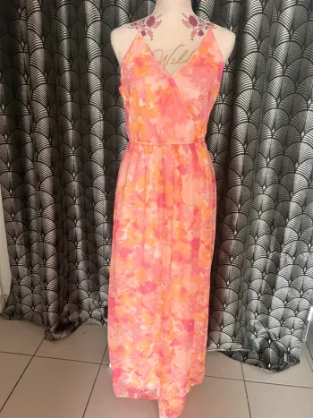 Robe longue Vero Moda M rose / orange