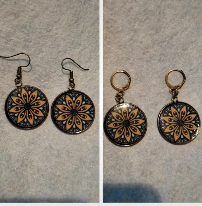 🌸 Boucles d’oreilles motif mandala Attaches au choix !