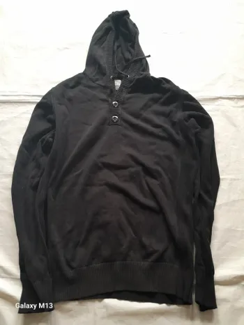 Sweat à capuche homme noir Jules taille L en coton