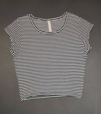 T-shirt crop top rayé stretch, T34-36