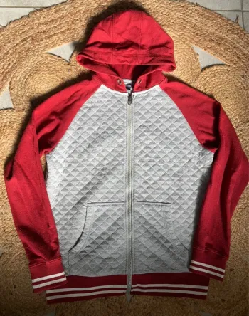 Gilet zippé gris et bordeaux taille XS