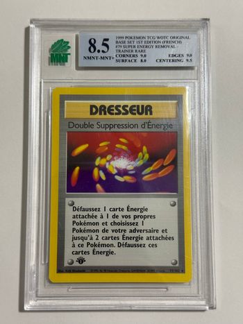 Carte Pokémon Set de base Edition 1 Double Suppression d'énergie 79/102 MNT 8,5