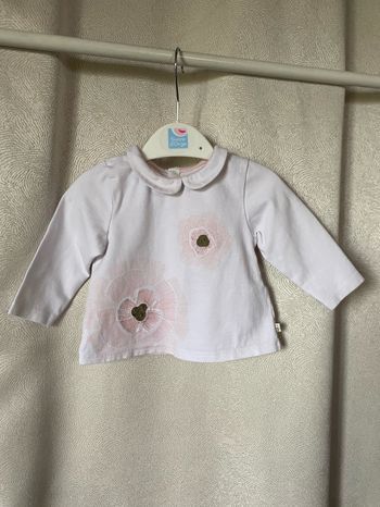 T-shirt brassière col Claudine 3 mois Obaibi