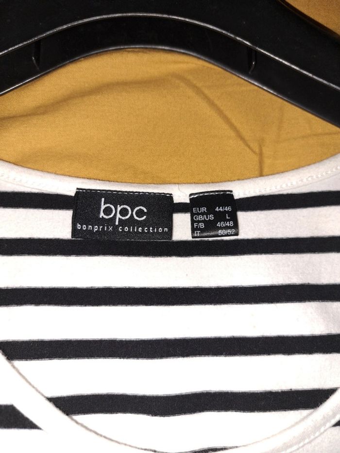 Robe blanche rayée noir bpc - photo numéro 3