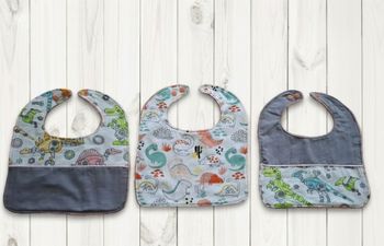 Lot de 3 bavoirs classique Création fait main artisanale