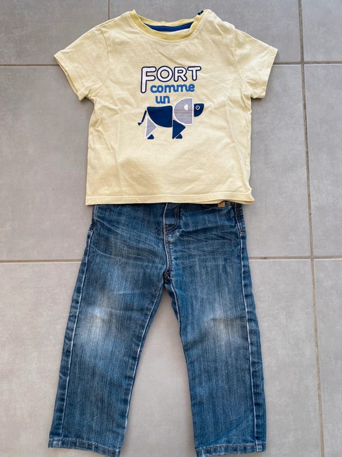 Tenue t-shirt et jean Obaïbi 18 mois