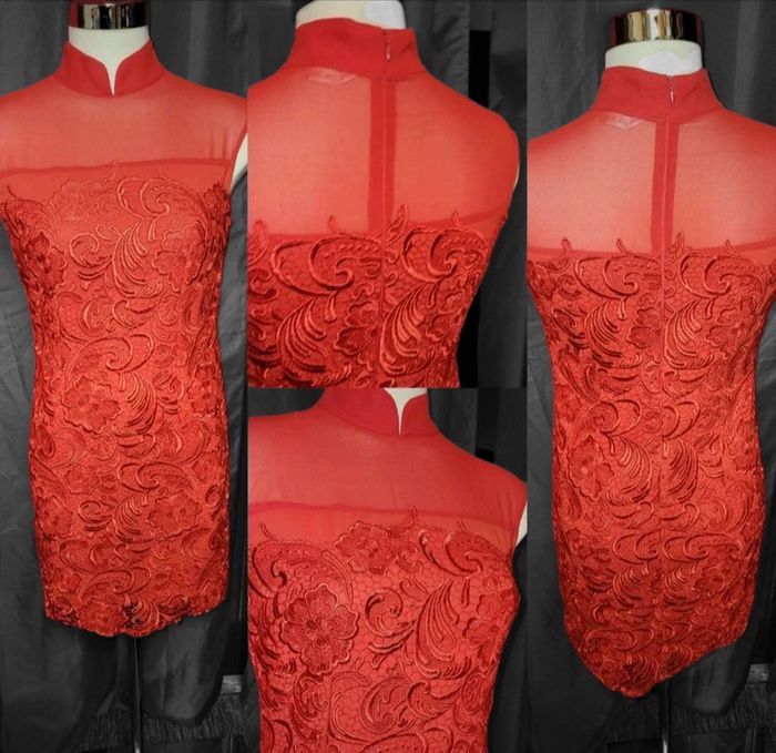 Robe chinoise traditionnelle rouge brodée – Taille M